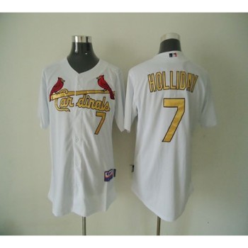 Cardinals #7 Matt Holliday White(Gold No.) Cool Base Stitched MLB Jersey Cardinals #7 Matt Holliday White(Gold No.) Cool Base Stitched MLB Jersey