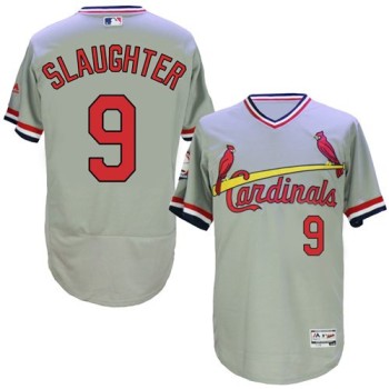 Cardinals #9 Enos Slaughter Grey Flexbase Authentic Collection Cooperstown Stitched MLB Jersey Cardinals #9 Enos Slaughter Grey Flexbase Authentic Collection Cooperstown Stitched MLB Jersey
