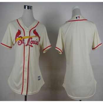 Cardinals Blank Cream Alternate Women's Stitched MLB Jersey Cardinals Blank Cream Alternate Women's Stitched MLB Jersey