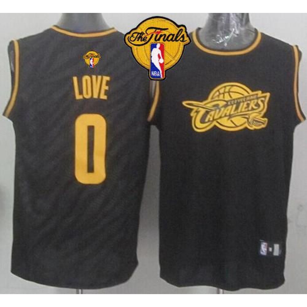 Cavaliers #0 Kevin Love Black Precious Metals Fashion The Finals Patch Stitched NBA Jersey