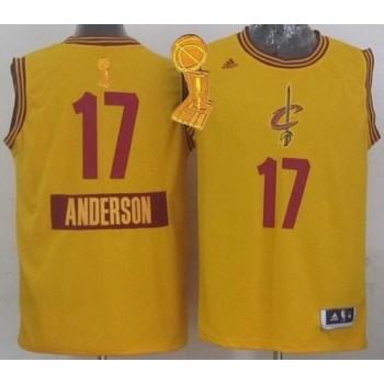 Cavaliers #17 Anderson Varejao Yellow 2014-15 Christmas Day The Champions Patch Stitched NBA Jersey Cavaliers #17 Anderson Varejao Yellow 2014-15 Christmas Day The Champions Patch Stitched NBA Jersey