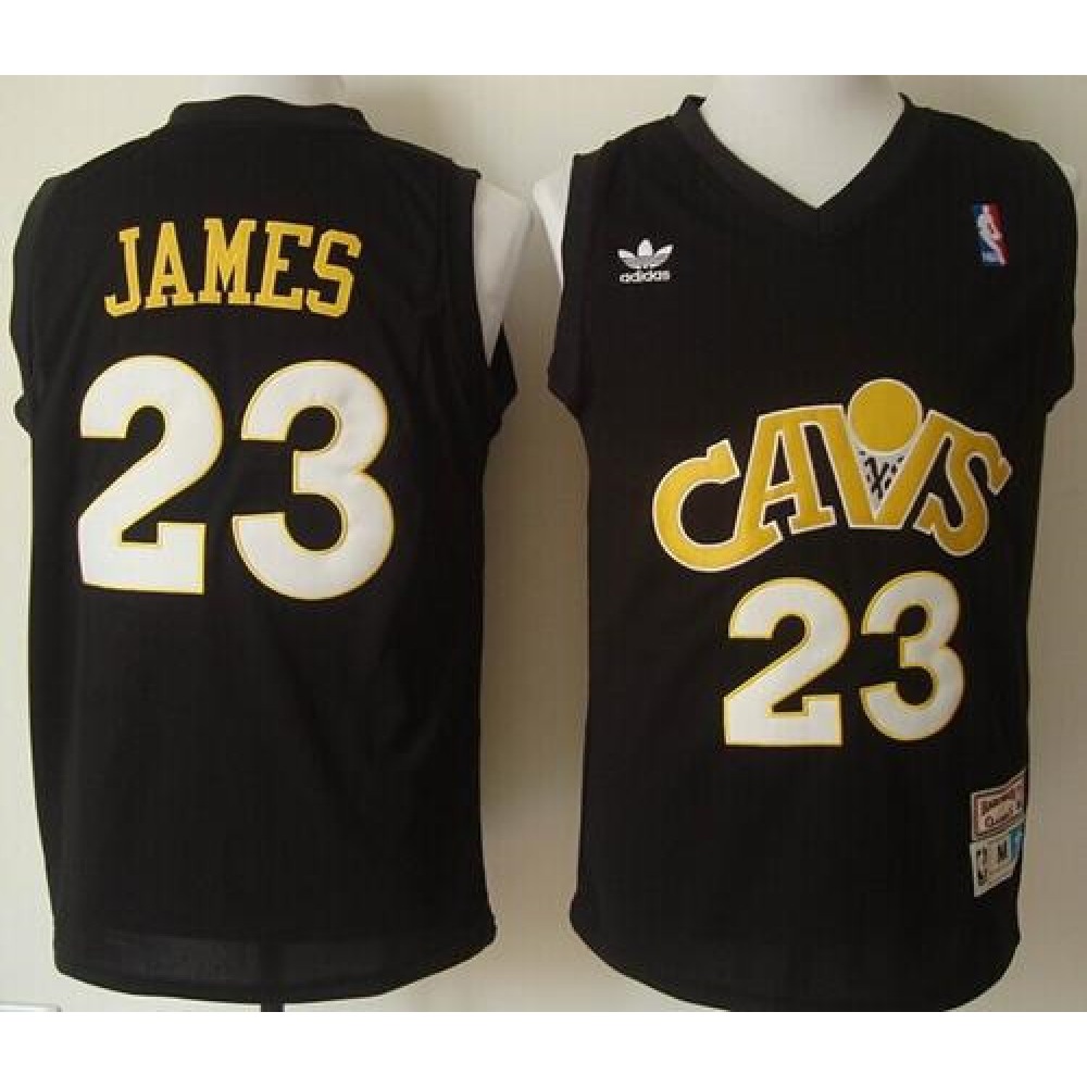 Cavaliers #23 LeBron James Black CAVS Throwback Stitched NBA Jersey