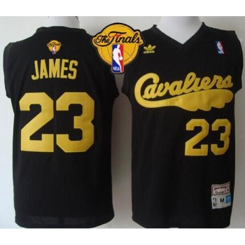 Cavaliers #23 LeBron James Black Throwback The Finals Patch Stitched NBA Jersey Cavaliers #23 LeBron James Black Throwback The Finals Patch Stitched NBA Jersey