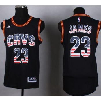 Cavaliers #23 LeBron James Black USA Flag Fashion Stitched NBA Jersey Cavaliers #23 LeBron James Black USA Flag Fashion Stitched NBA Jersey