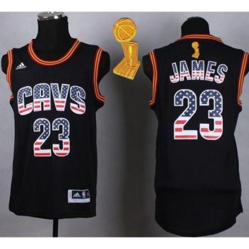 Cavaliers #23 LeBron James Black USA Flag Fashion The Champions Patch Stitched NBA Jersey Cavaliers #23 LeBron James Black USA Flag Fashion The Champions Patch Stitched NBA Jersey