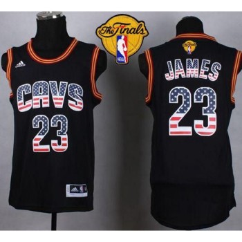 Cavaliers #23 LeBron James Black USA Flag Fashion The Finals Patch Stitched NBA Jersey Cavaliers #23 LeBron James Black USA Flag Fashion The Finals Patch Stitched NBA Jersey