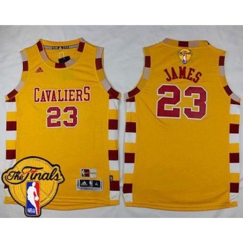 Cavaliers #23 LeBron James Gold Hardwood Classics Performance The Finals Patch Stitched Youth NBA Jersey Cavaliers #23 LeBron James Gold Hardwood Classics Performance The Finals Patch Stitched Youth NBA Jersey