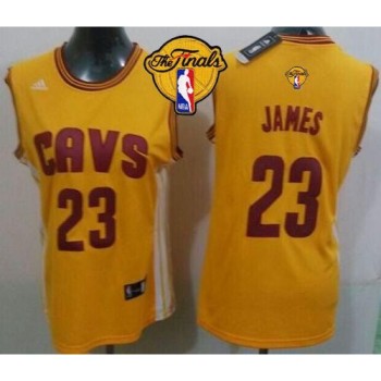 Cavaliers #23 LeBron James Gold The Finals Patch Women's Alternate Stitched NBA Jersey Cavaliers #23 LeBron James Gold The Finals Patch Women's Alternate Stitched NBA Jersey
