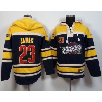 Cavaliers #23 LeBron James Navy Blue Sawyer Hooded Sweatshirt NBA Hoodie Cavaliers #23 LeBron James Navy Blue Sawyer Hooded Sweatshirt NBA Hoodie