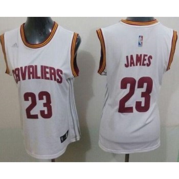 Cavaliers #23 LeBron James White Women's Home Stitched NBA Jersey Cavaliers #23 LeBron James White Women's Home Stitched NBA Jersey
