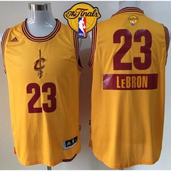 Cavaliers #23 LeBron James Yellow 2014-15 Christmas Day The Finals Patch Stitched NBA Jersey Cavaliers #23 LeBron James Yellow 2014-15 Christmas Day The Finals Patch Stitched NBA Jersey