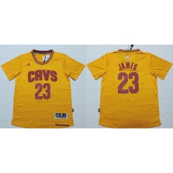 Cavaliers #23 LeBron James Yellow Short Sleeve Stitched NBA Jersey Cavaliers #23 LeBron James Yellow Short Sleeve Stitched NBA Jersey