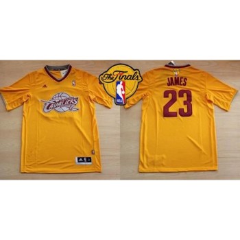 Cavaliers #23 LeBron James Yellow Throwback Short Sleeve The Finals Patch Stitched NBA Jersey Cavaliers #23 LeBron James Yellow Throwback Short Sleeve The Finals Patch Stitched NBA Jersey