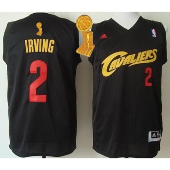 Cavaliers #2 Kyrie Irving Black(Red No.) Fashion The Champions Patch Stitched NBA Jersey Cavaliers #2 Kyrie Irving Black(Red No.) Fashion The Champions Patch Stitched NBA Jersey