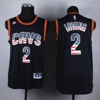 Cavaliers #2 Kyrie Irving Black USA Flag Fashion Stitched NBA Jersey Cavaliers #2 Kyrie Irving Black USA Flag Fashion Stitched NBA Jersey