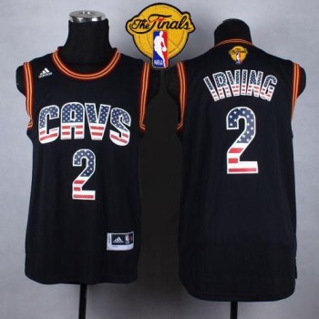 Cavaliers #2 Kyrie Irving Black USA Flag Fashion The Finals Patch Stitched NBA Jersey Cavaliers #2 Kyrie Irving Black USA Flag Fashion The Finals Patch Stitched NBA Jersey