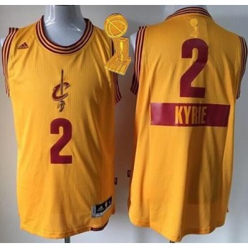 Cavaliers #2 Kyrie Irving Gold 2014-15 Christmas Day The Champions Patch Stitched Youth NBA Jersey Cavaliers #2 Kyrie Irving Gold 2014-15 Christmas Day The Champions Patch Stitched Youth NBA Jersey