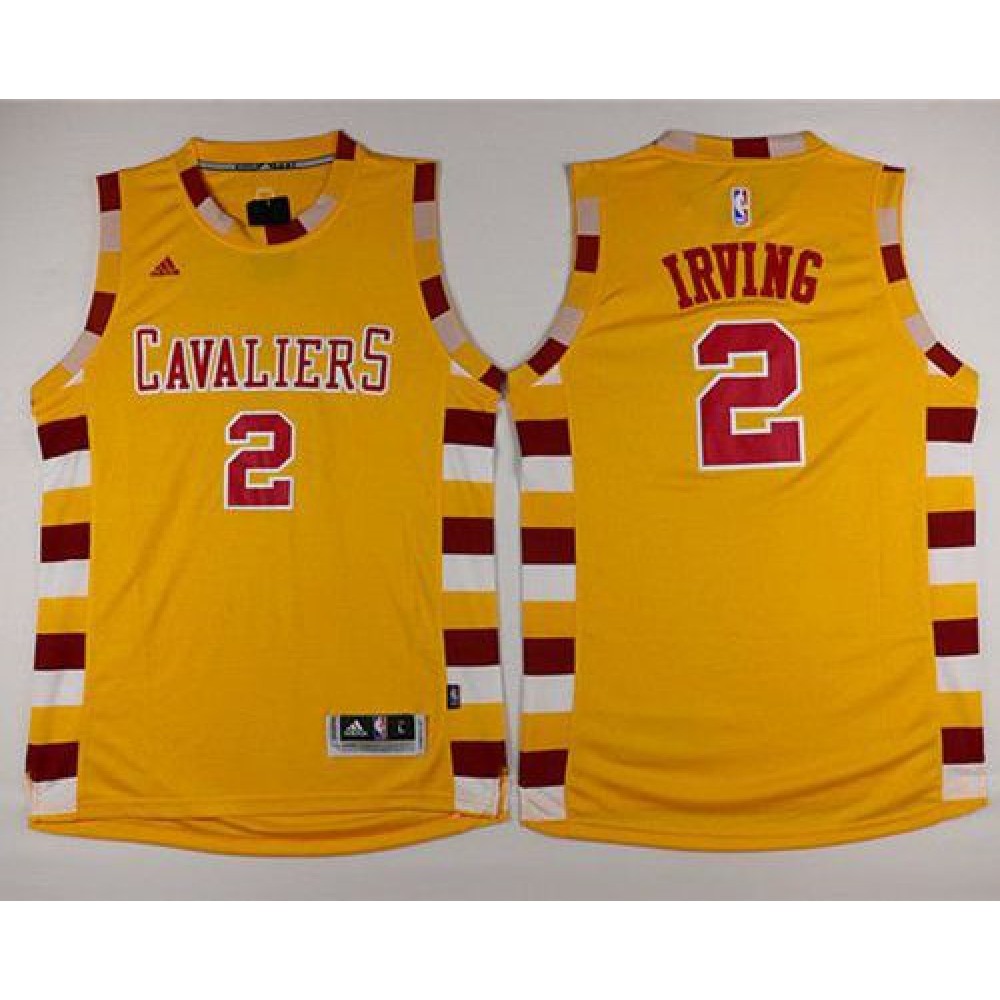 Cavaliers #2 Kyrie Irving Gold Throwback Classic Stitched NBA Jersey