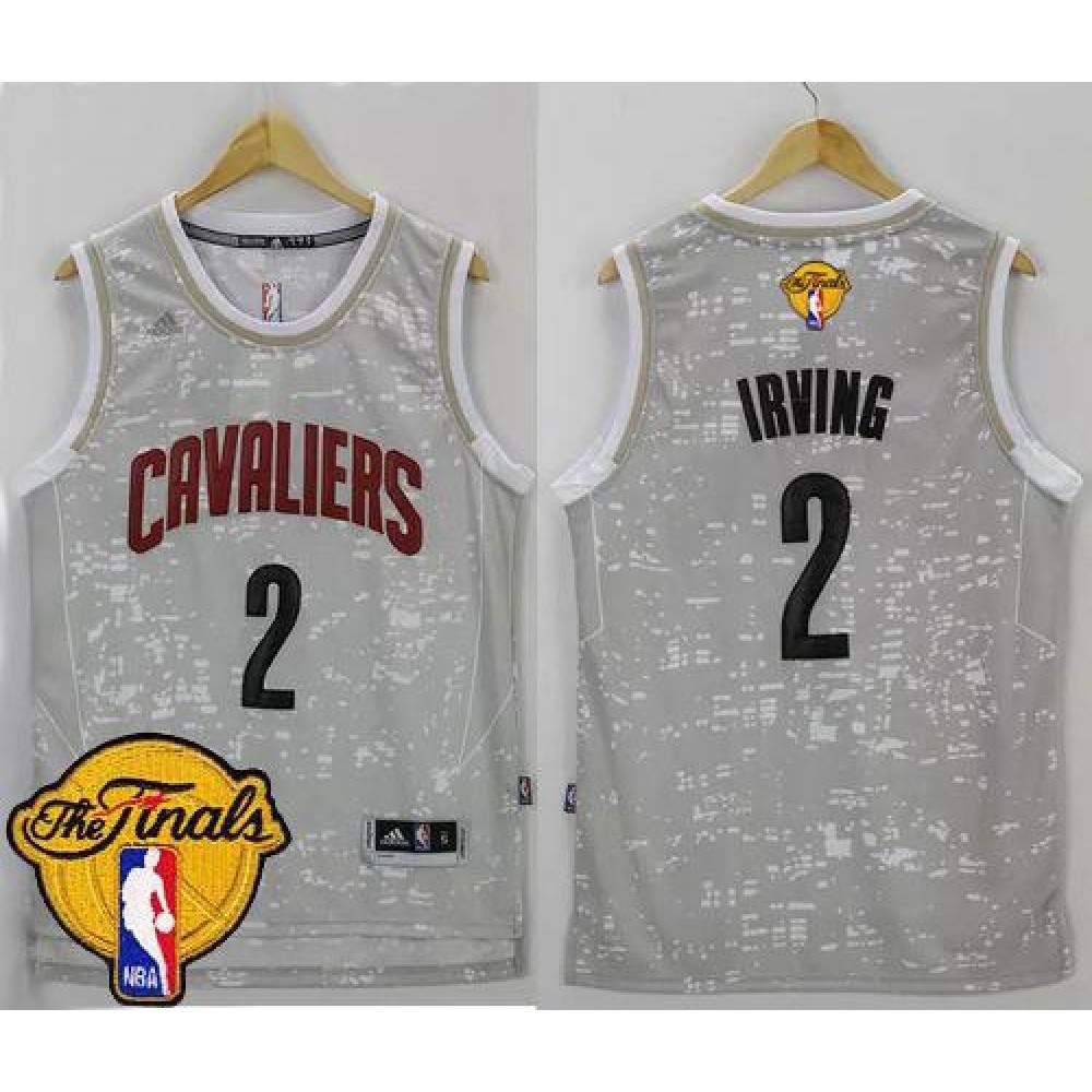 Cavaliers #2 Kyrie Irving Grey City Light The Finals Patch Stitched NBA Jersey