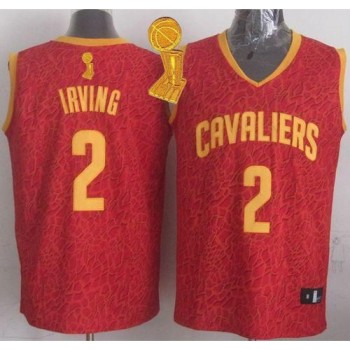 Cavaliers #2 Kyrie Irving Red Crazy Light The Champions Patch Stitched NBA Jersey Cavaliers #2 Kyrie Irving Red Crazy Light The Champions Patch Stitched NBA Jersey