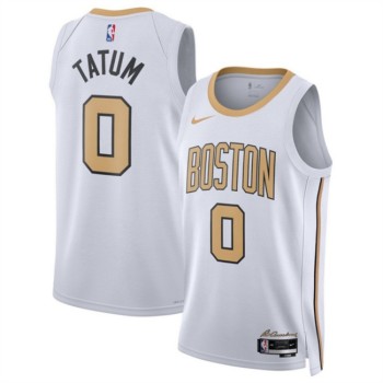 Men's Boston Celtics #0 Jayson Tatum White 2025/26 City Edition Stitched Basketball Jersey