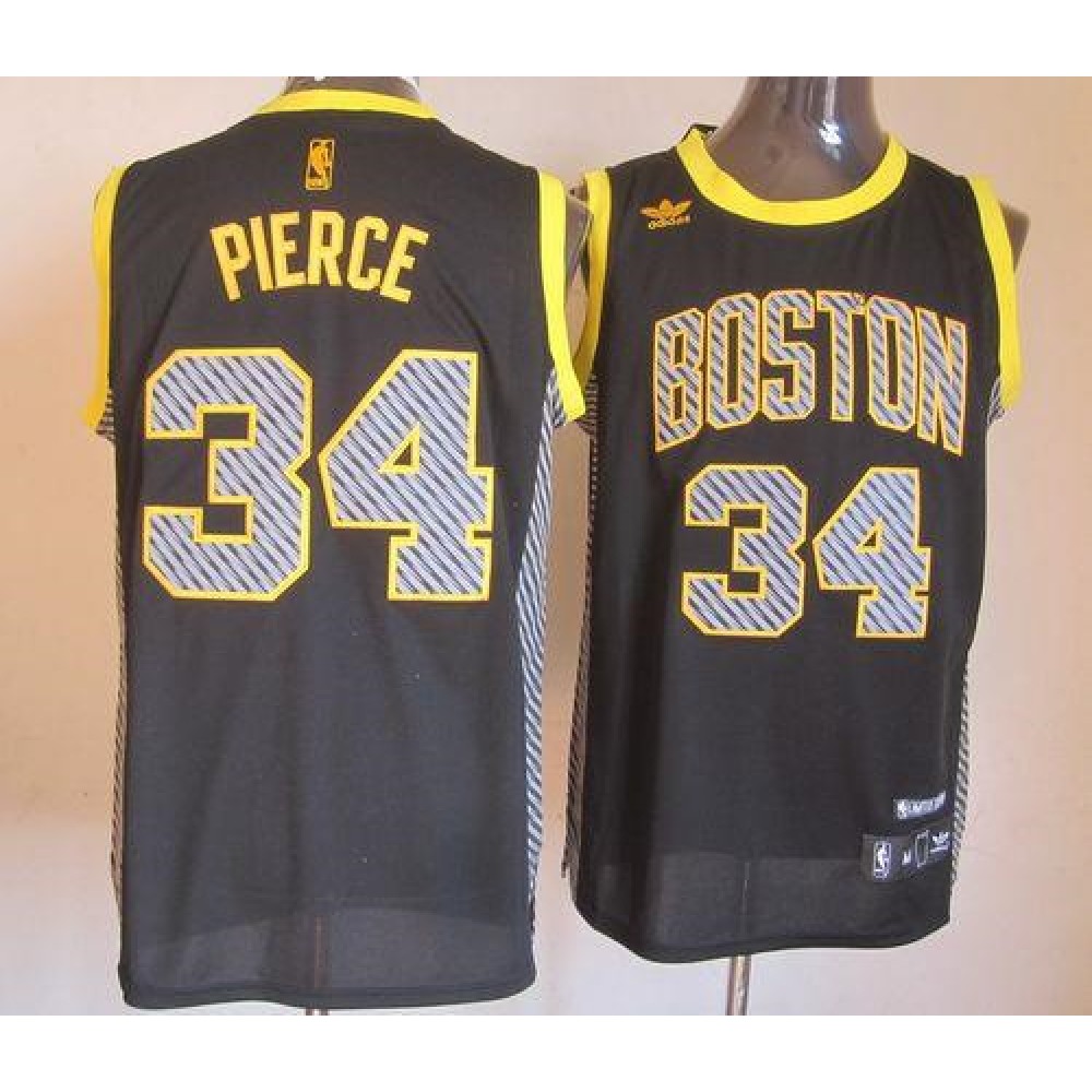 Celtics #34 Paul Pierce Black Electricity Fashion Embroidered NBA Jersey