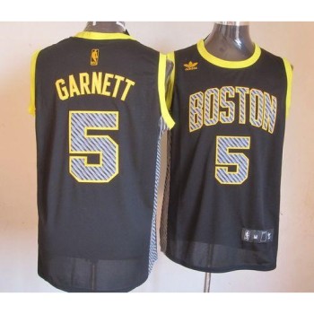 Celtics #5 Kevin Garnett Black Electricity Fashion Embroidered NBA Jersey Celtics #5 Kevin Garnett Black Electricity Fashion Embroidered NBA Jersey
