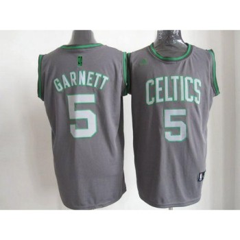 Celtics #5 Kevin Garnett Grey Graystone Fashion Embroidered NBA Jersey Celtics #5 Kevin Garnett Grey Graystone Fashion Embroidered NBA Jersey