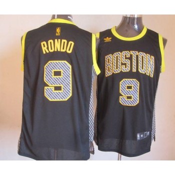 Celtics #9 Rajon Rondo Black Electricity Fashion Embroidered NBA Jersey Celtics #9 Rajon Rondo Black Electricity Fashion Embroidered NBA Jersey