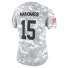 Women's Kansas City Chiefs #15 Patrick Mahomes Arctic Camo 2024 Salute to Service Limited Jersey