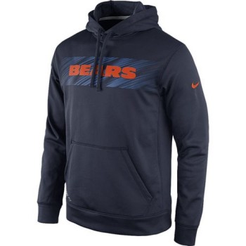 Chicago Bears KO Speed Wordmark Performance Hoodie Navy Blue