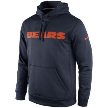 Chicago Bears KO Wordmark Performance Hoodie Navy Blue