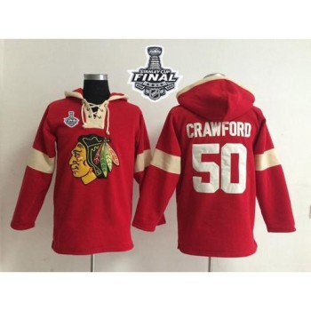 Chicago Blackhawks #50 Corey Crawford Red 2015 Stanley Cup Pullover NHL Hoodie Chicago Blackhawks #50 Corey Crawford Red 2015 Stanley Cup Pullover NHL Hoodie