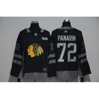 Chicago Blackhawks #72 Artemi Panarin Black Men's 1917-2017 100th Anniversary  Stitched NHL Jersey Chicago Blackhawks #72 Artemi Panarin Black Men's 1917-2017 100th Anniversary  Stitched NHL Jersey