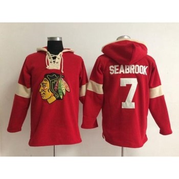 Chicago Blackhawks #7 Brent Seabrook Red Pullover NHL Hoodie Chicago Blackhawks #7 Brent Seabrook Red Pullover NHL Hoodie
