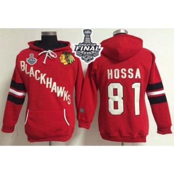Chicago Blackhawks #81 Marian Hossa Red Women's Old Time Heidi 2015 Stanley Cup NHL Hoodie Chicago Blackhawks #81 Marian Hossa Red Women's Old Time Heidi 2015 Stanley Cup NHL Hoodie