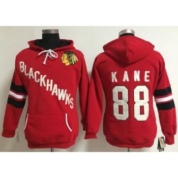 Chicago Blackhawks #88 Patrick Kane Red Women's Old Time Heidi NHL Hoodie Chicago Blackhawks #88 Patrick Kane Red Women's Old Time Heidi NHL Hoodie