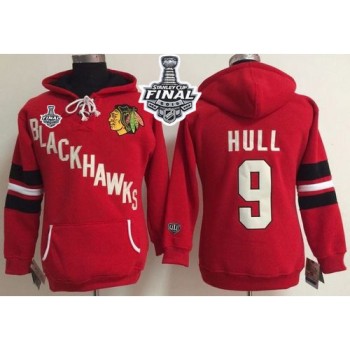 Chicago Blackhawks #9 Bobby Hull Red Women's Old Time Heidi 2015 Stanley Cup NHL Hoodie Chicago Blackhawks #9 Bobby Hull Red Women's Old Time Heidi 2015 Stanley Cup NHL Hoodie