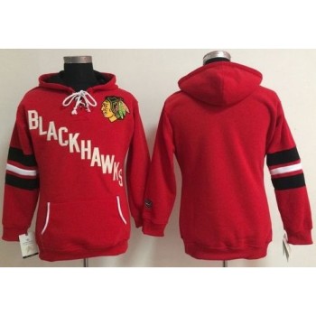 Chicago Blackhawks Blank Red Women's Old Time Heidi NHL Hoodie Chicago Blackhawks Blank Red Women's Old Time Heidi NHL Hoodie
