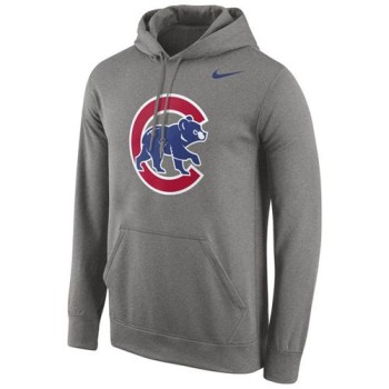 Chicago Cubs Logo Performance Pullover Gray MLB Hoodie Chicago Cubs Logo Performance Pullover Gray MLB Hoodie
