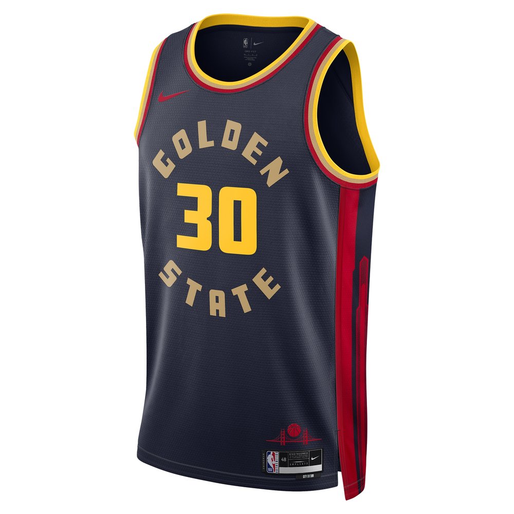 Unisex Golden State Warriors #30 Stephen Curry Navy 2024/25 Swingman Player City Edition Jersey