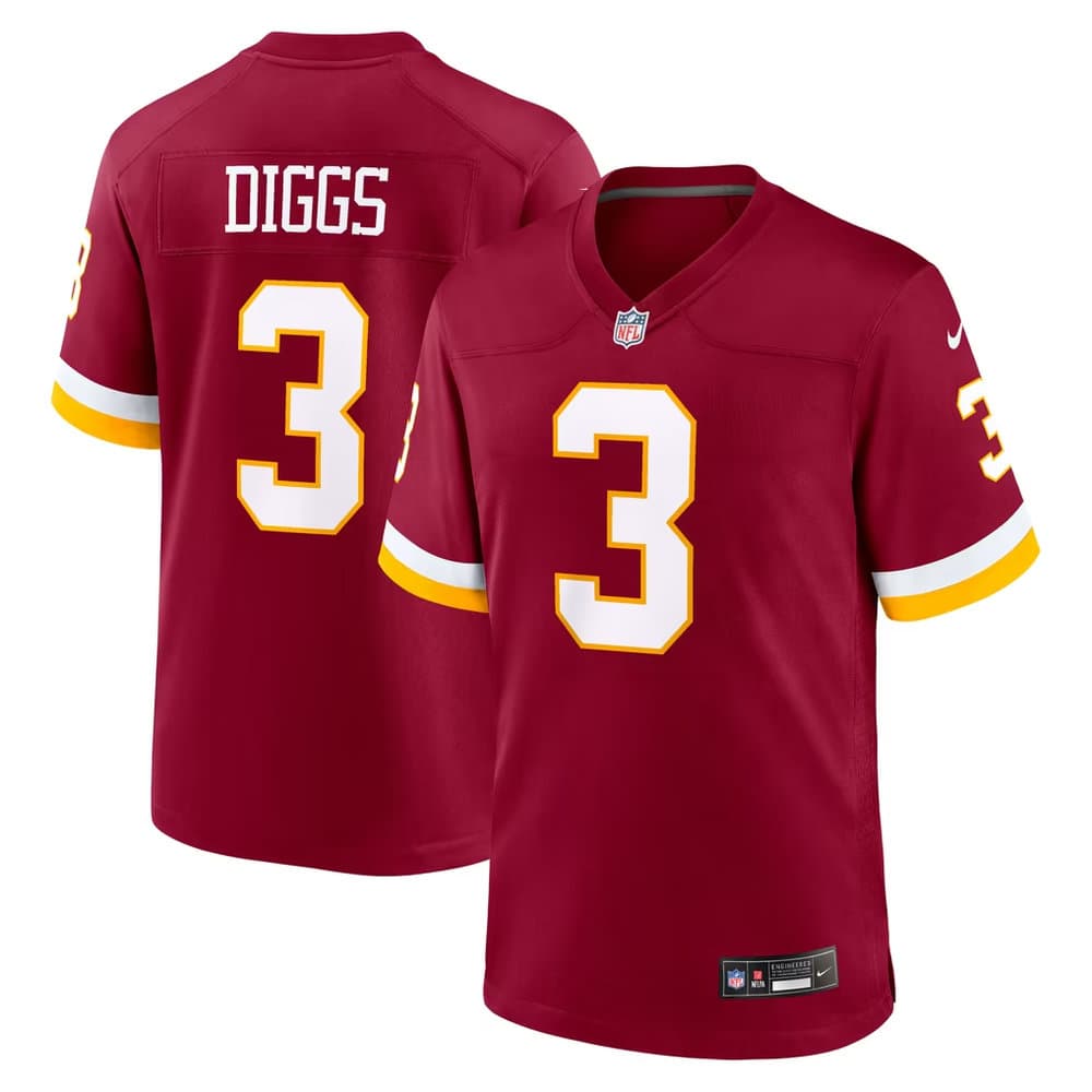 Men's Washington Commanders #3 Stefon Diggs Nike Burgundy Game Jersey