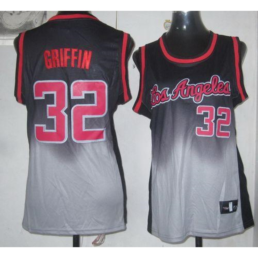 Clippers #32 Blake Griffin Black/Grey Women's Fadeaway Fashion Stitched NBA Jersey