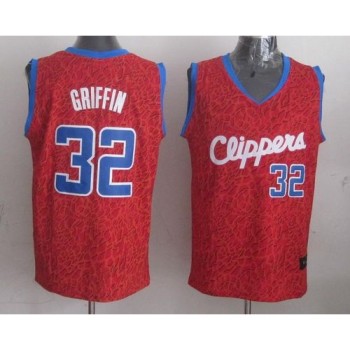 Clippers #32 Blake Griffin Red Crazy Light Stitched NBA Jersey