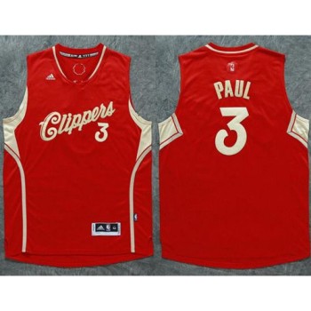 Clippers #3 Chris Paul Red 2015-2016 Christmas Day Stitched NBA Jersey
