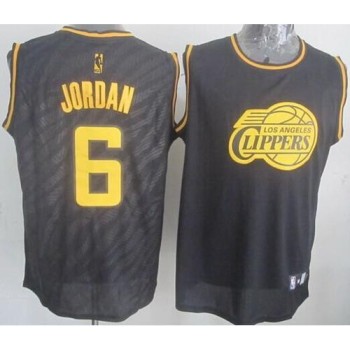 Clippers #6 DeAndre Jordan Black Precious Metals Fashion Stitched NBA Jersey