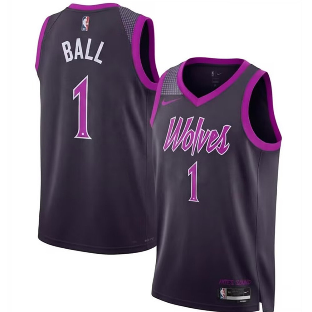 Women's Minnesota Timberwolves #1 LaMelo Ball 2026 Purple City Edition Jersey