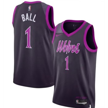 Women's Minnesota Timberwolves #1 LaMelo Ball 2026 Purple City Edition Jersey