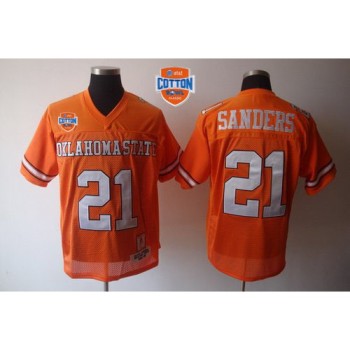 Cowboys #21 Barry Sanders Orange Throwback 2014 Cotton Bowl Patch Stitched NCAA Jersey Cowboys #21 Barry Sanders Orange Throwback 2014 Cotton Bowl Patch Stitched NCAA Jersey