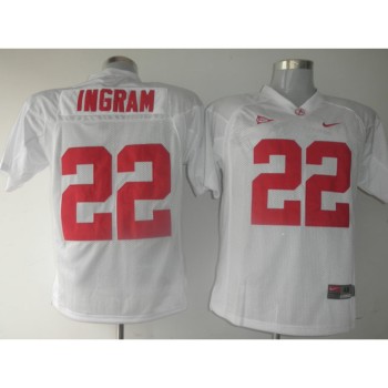 Crimson Tide #22 Mark Ingram White Stitched NCAA Jersey